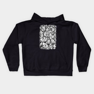 Lots of Little Bats - White Outlined Version Kids Hoodie